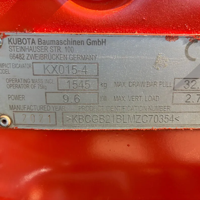 1.5T Excavator Kubota KX015-4 2021
